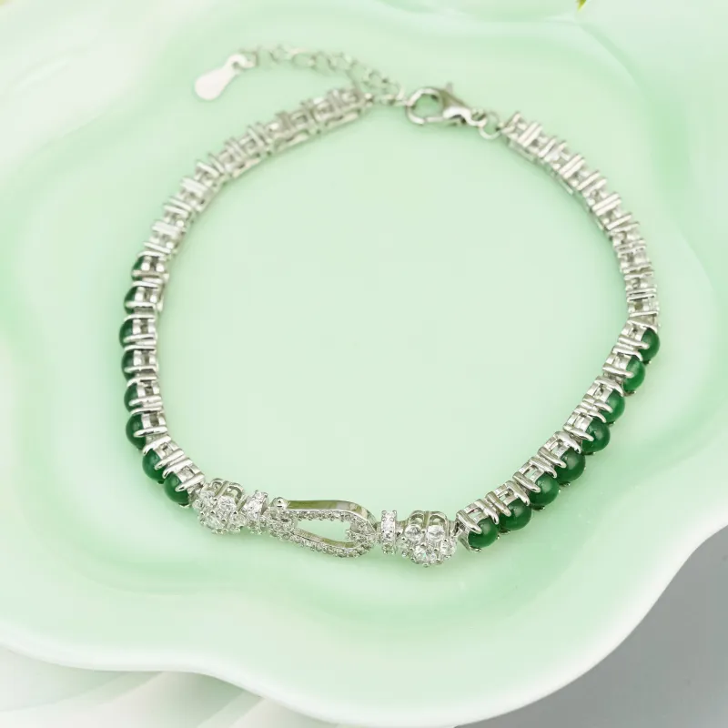 CUIYURIJI Ice Glutinous Jadeite Bracelets Women's-6