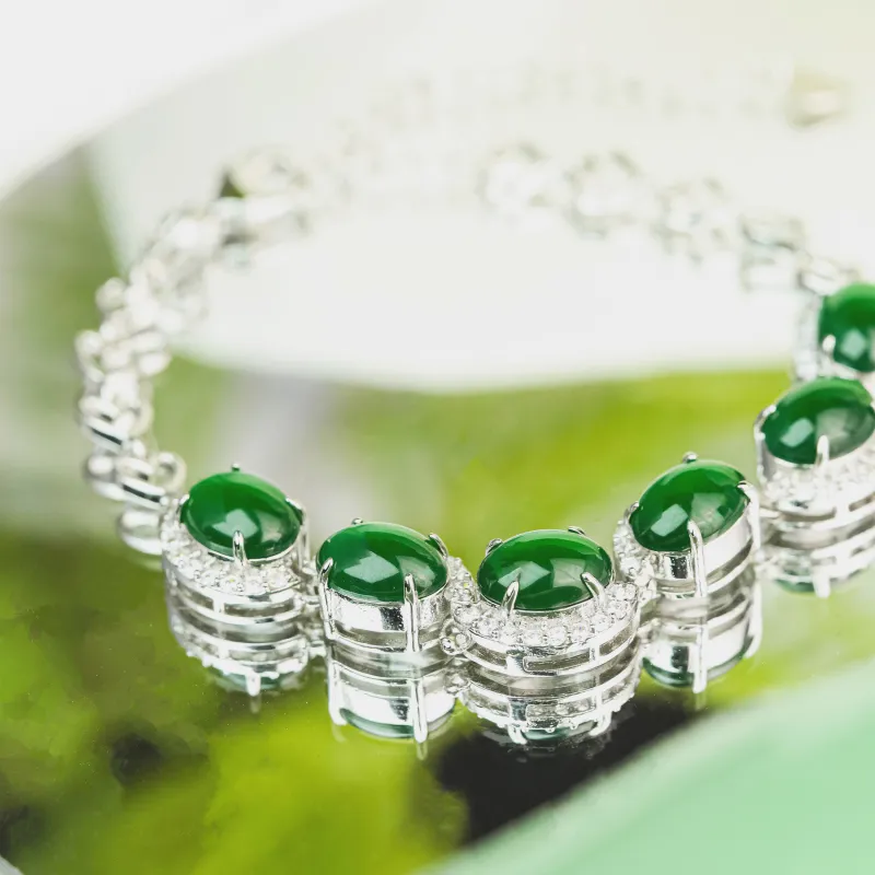 CUIYURIJI Ice Glutinous Jadeite Bracelets Women's-6