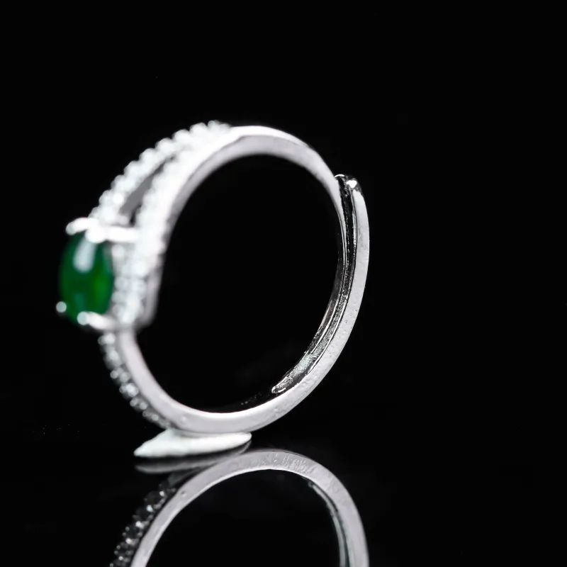 CUIYURIJI Ice Glutinous Jadeite Rings Women's-6