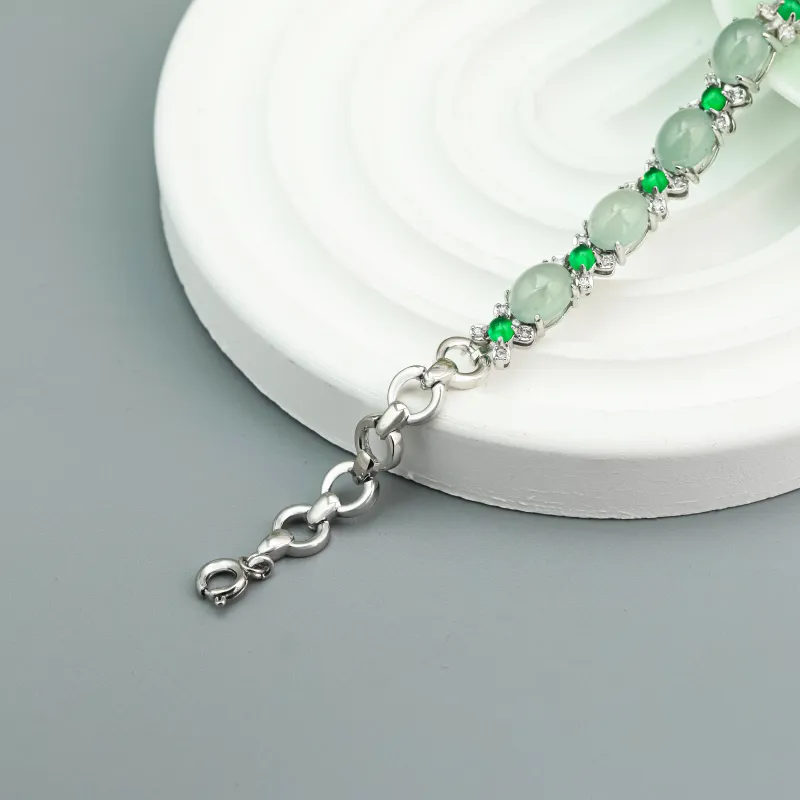 CUIYURIJI Ice Glutinous Jadeite Bracelets Unisex-1