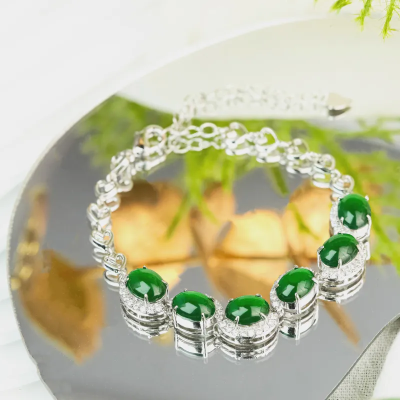CUIYURIJI Ice Glutinous Jadeite Bracelets Women's-1