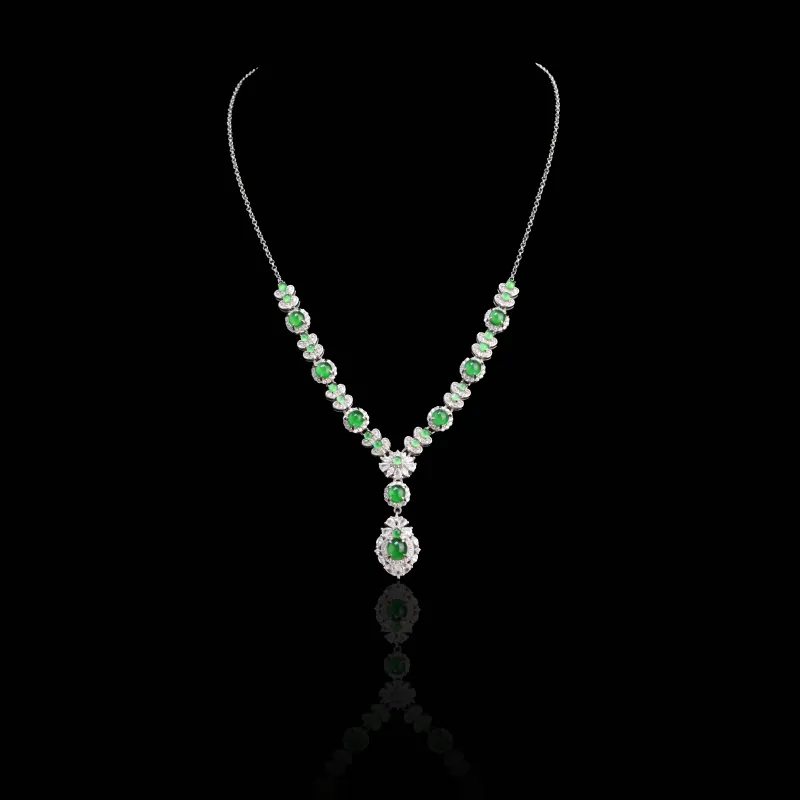CUIYURIJI Ice Glutinous Jadeite Necklaces Women's-3