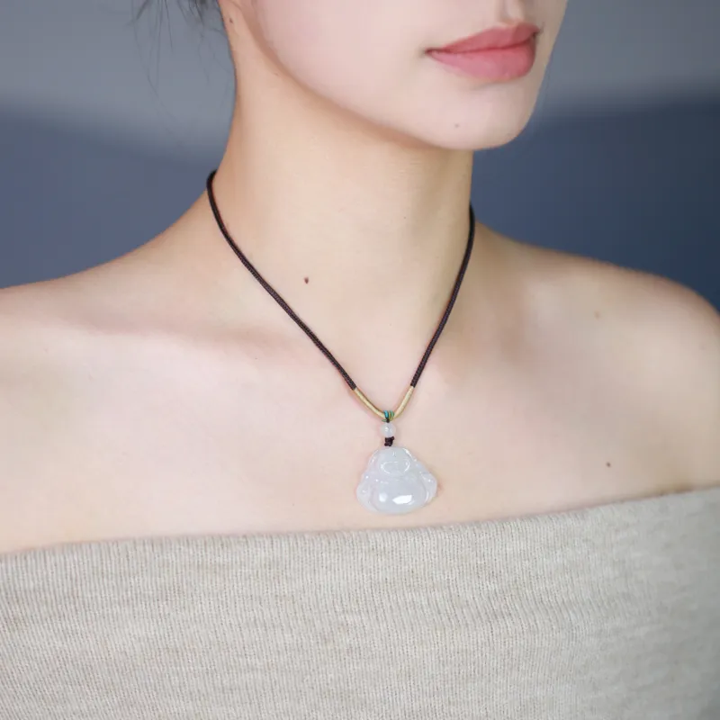 CUIYURIJI Ice Glutinous Jadeite Necklaces Women's-1