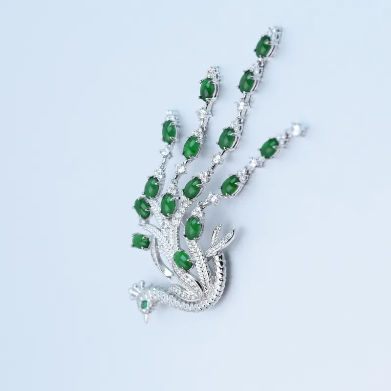 CUIYURIJI Ice Glutinous Jadeite Brooches Unisex-2