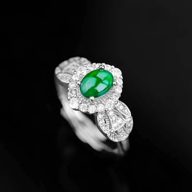 CUIYURIJI Ice Glutinous Jadeite Rings Women's-1