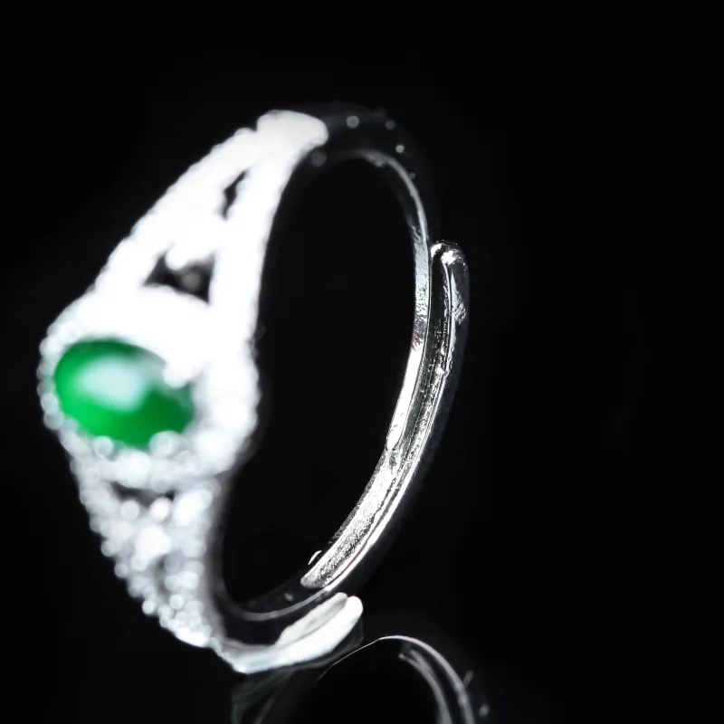 CUIYURIJI Ice Glutinous Jadeite Rings Women's-5
