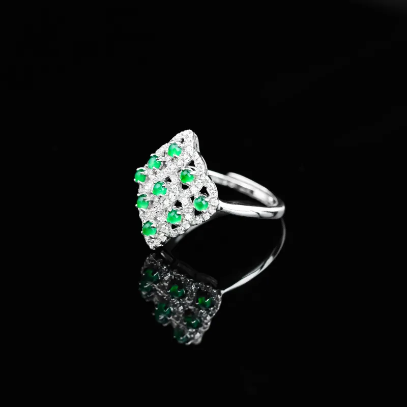 CUIYURIJI Ice Glutinous Jadeite Rings Women's-1