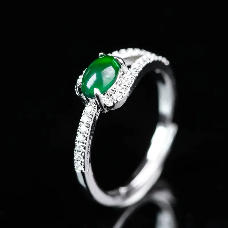 CUIYURIJI Ice Glutinous Jadeite Rings Women's-1