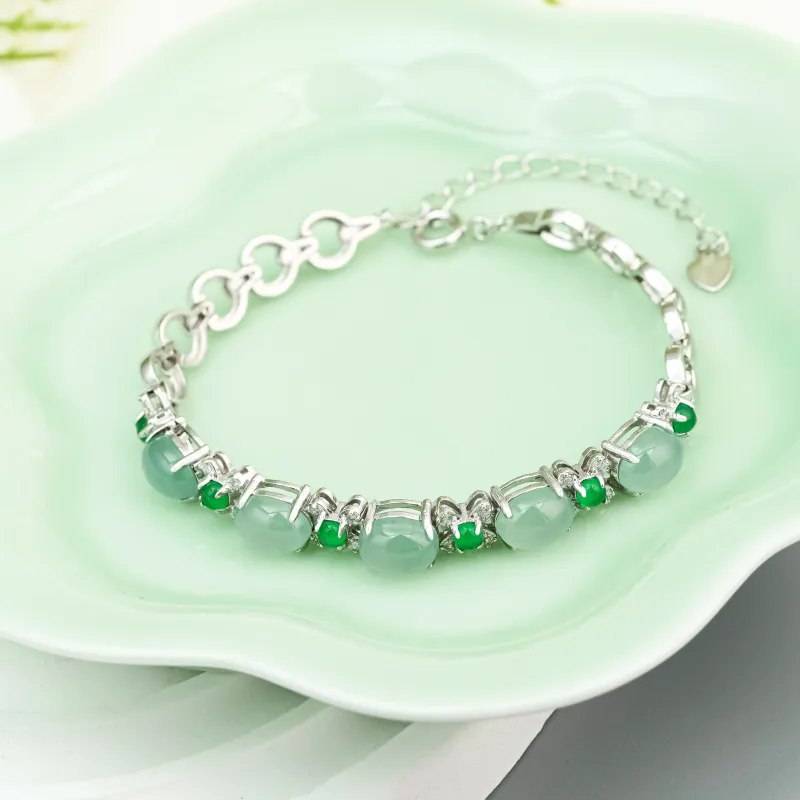CUIYURIJI Ice Glutinous Jadeite Bracelets Unisex-4