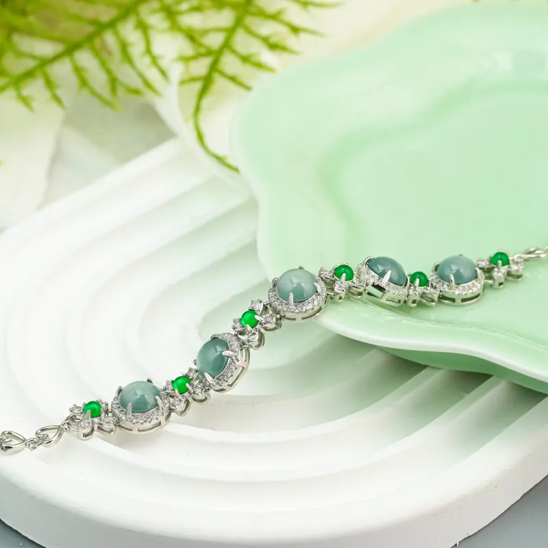 CUIYURIJI Ice Glutinous Jadeite Bracelets Women's-5