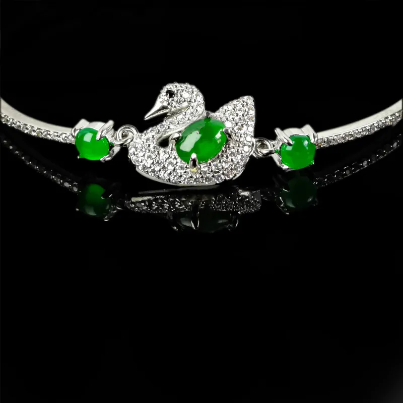 CUIYURIJI Ice Glutinous Jadeite Bracelets Women's-4