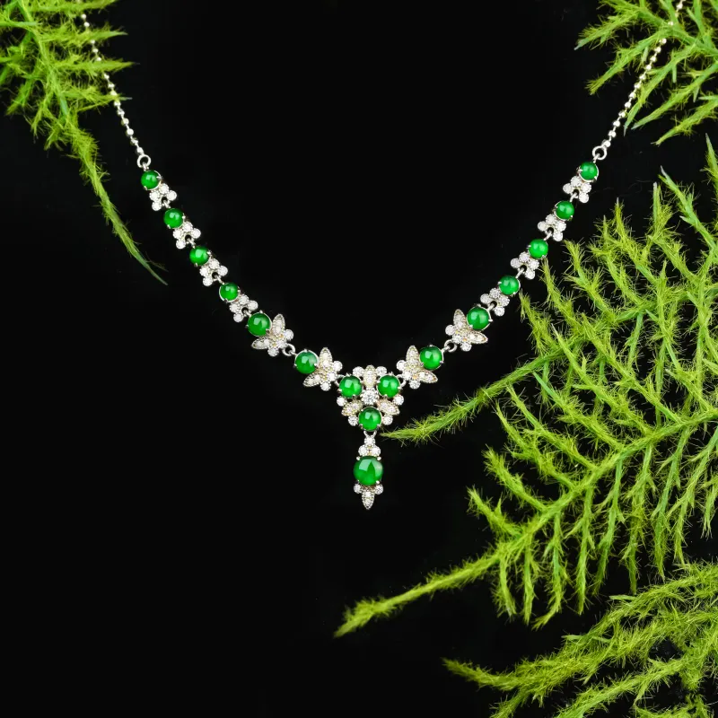 CUIYURIJI Ice Glutinous Jadeite Necklaces Women's-4