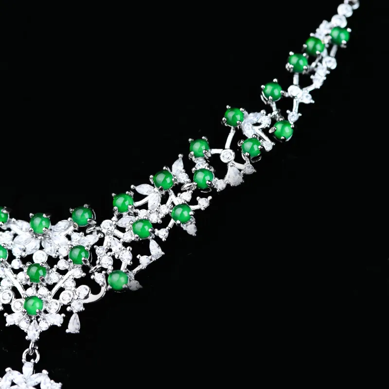 CUIYURIJI Ice Glutinous Jadeite Necklaces Women's-2