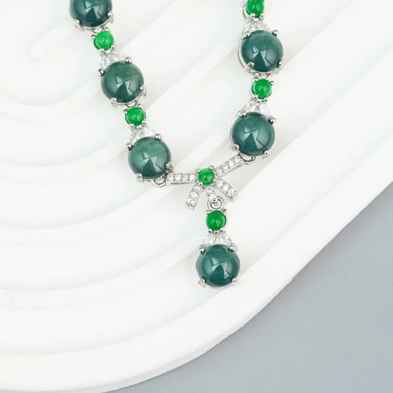 CUIYURIJI Ice Glutinous Jadeite Necklaces Women's-4