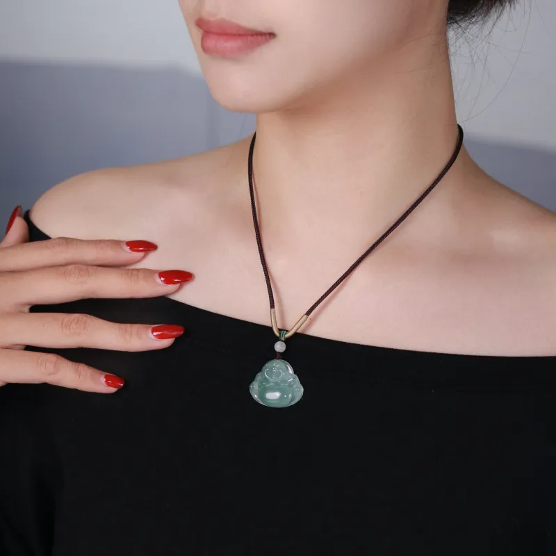 CUIYURIJI Ice Glutinous Jadeite Necklaces Women's-1