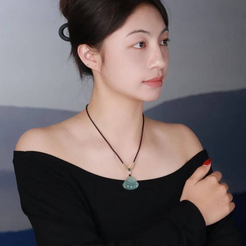 CUIYURIJI Ice Glutinous Jadeite Necklaces Women's-6