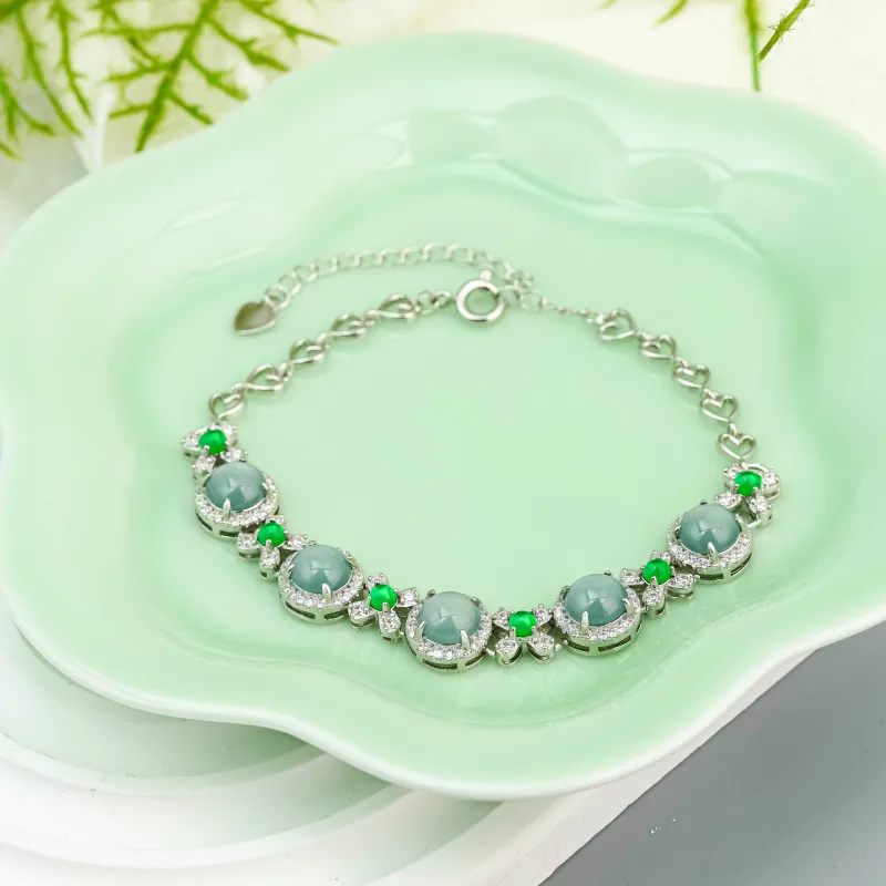 CUIYURIJI Ice Glutinous Jadeite Bracelets Women's-4
