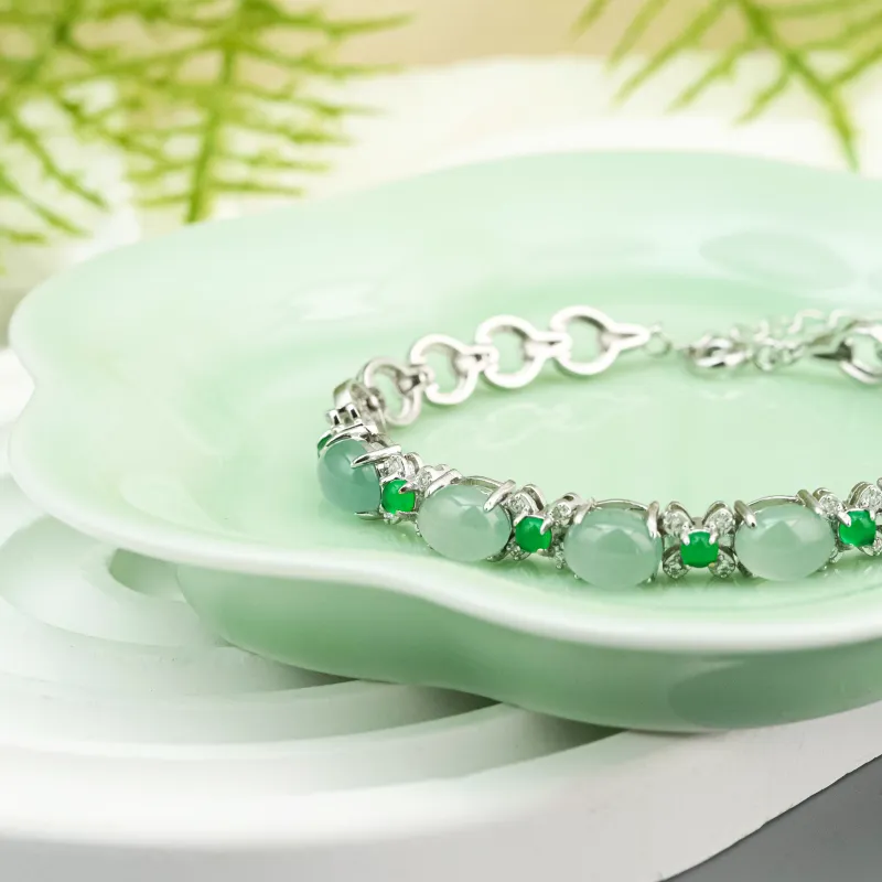 CUIYURIJI Ice Glutinous Jadeite Bracelets Unisex-6