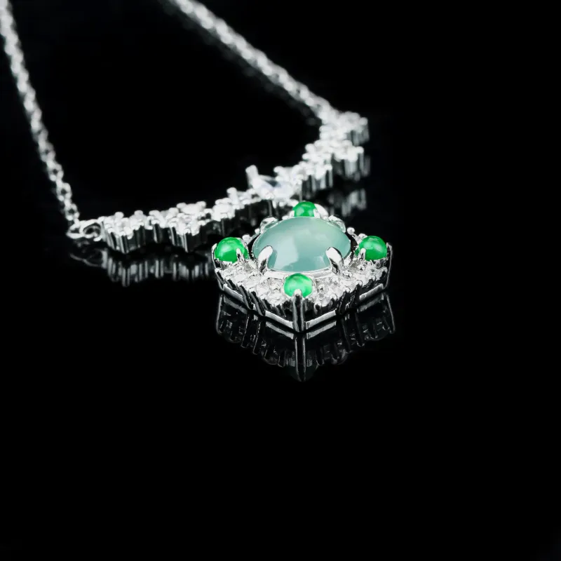 CUIYURIJI Ice Glutinous Jadeite Necklaces Women's-5