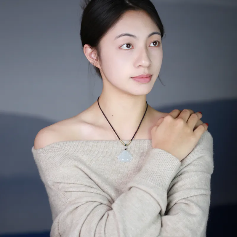 CUIYURIJI Ice Glutinous Jadeite Necklaces Women's-3