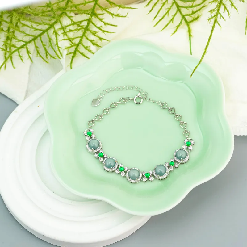 CUIYURIJI Ice Glutinous Jadeite Bracelets Women's-6