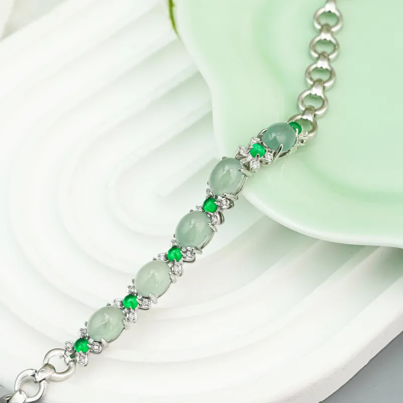 CUIYURIJI Ice Glutinous Jadeite Bracelets Unisex-3