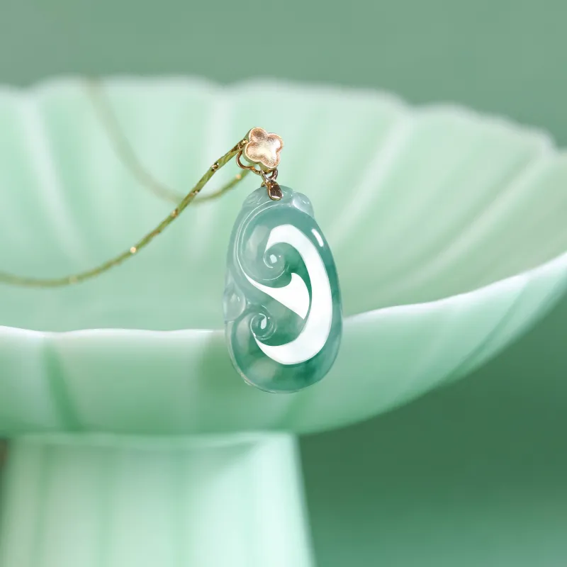 CUIYURIJI Ice Glutinous Jadeite Necklaces Women's-5