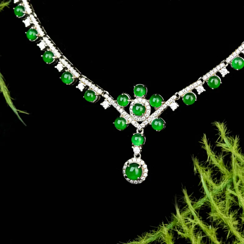 CUIYURIJI Ice Glutinous Jadeite Necklaces Women's-2