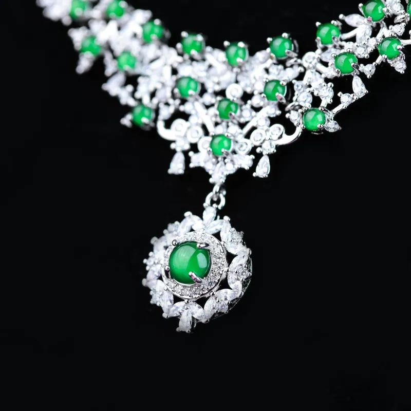CUIYURIJI Ice Glutinous Jadeite Necklaces Women's-3