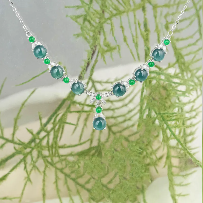 CUIYURIJI Ice Glutinous Jadeite Necklaces Women's-5