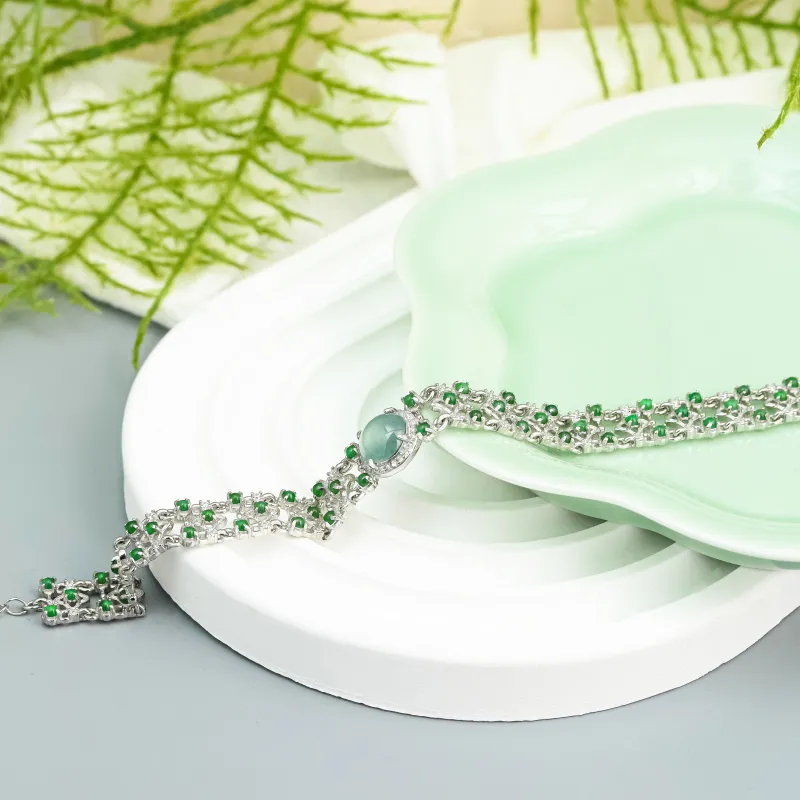 CUIYURIJI Ice Glutinous Jadeite Bracelets Women's-2