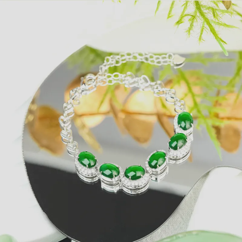 CUIYURIJI Ice Glutinous Jadeite Bracelets Women's-3