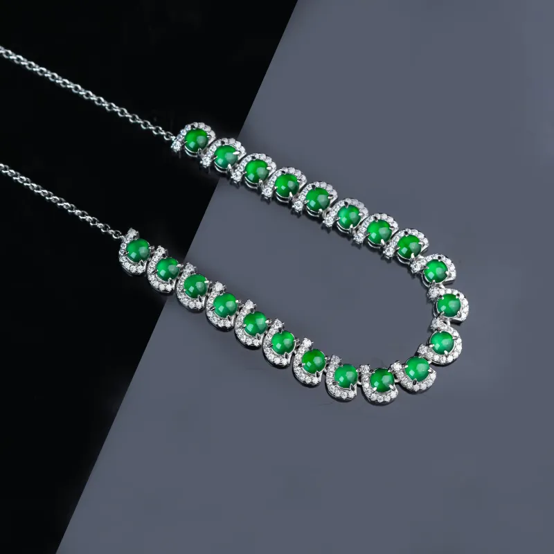 CUIYURIJI Ice Glutinous Jadeite Necklaces Women's-4