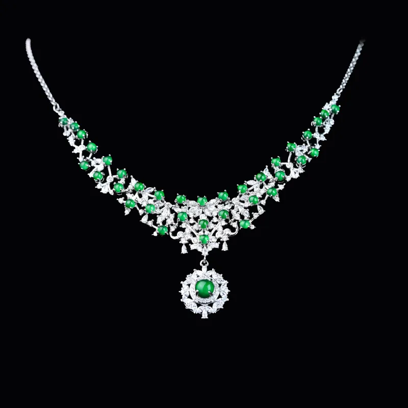 CUIYURIJI Ice Glutinous Jadeite Necklaces Women's-4