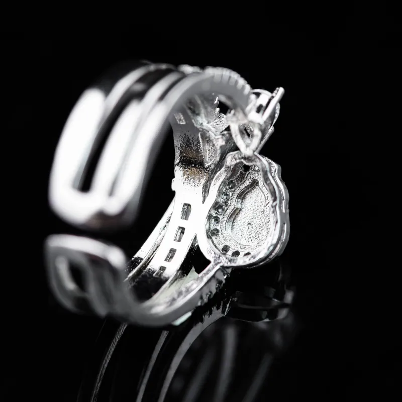 CUIYURIJI Ice Glutinous Jadeite Rings Women's-4