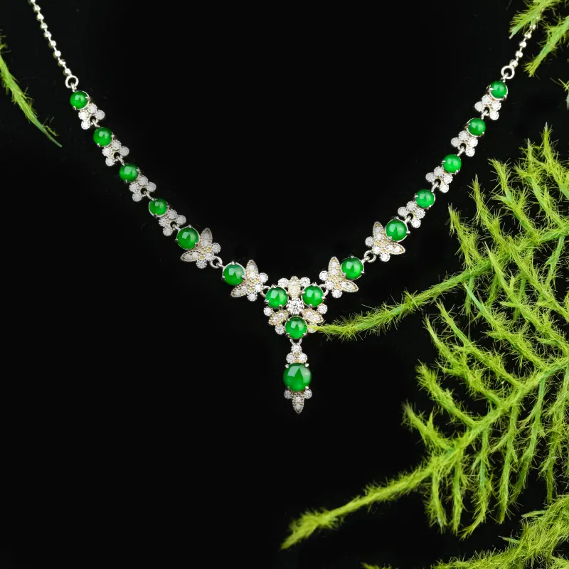CUIYURIJI Ice Glutinous Jadeite Necklaces Women's-1