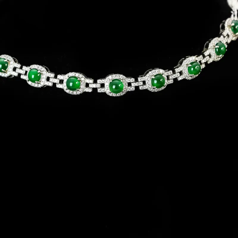 CUIYURIJI Ice Glutinous Jadeite Necklaces Women's-5