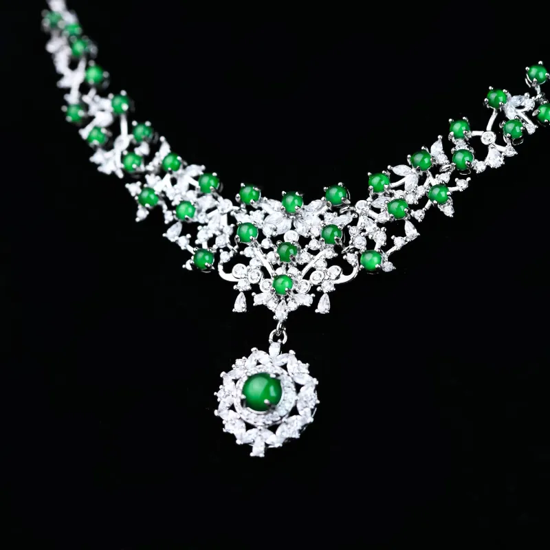 CUIYURIJI Ice Glutinous Jadeite Necklaces Women's-1