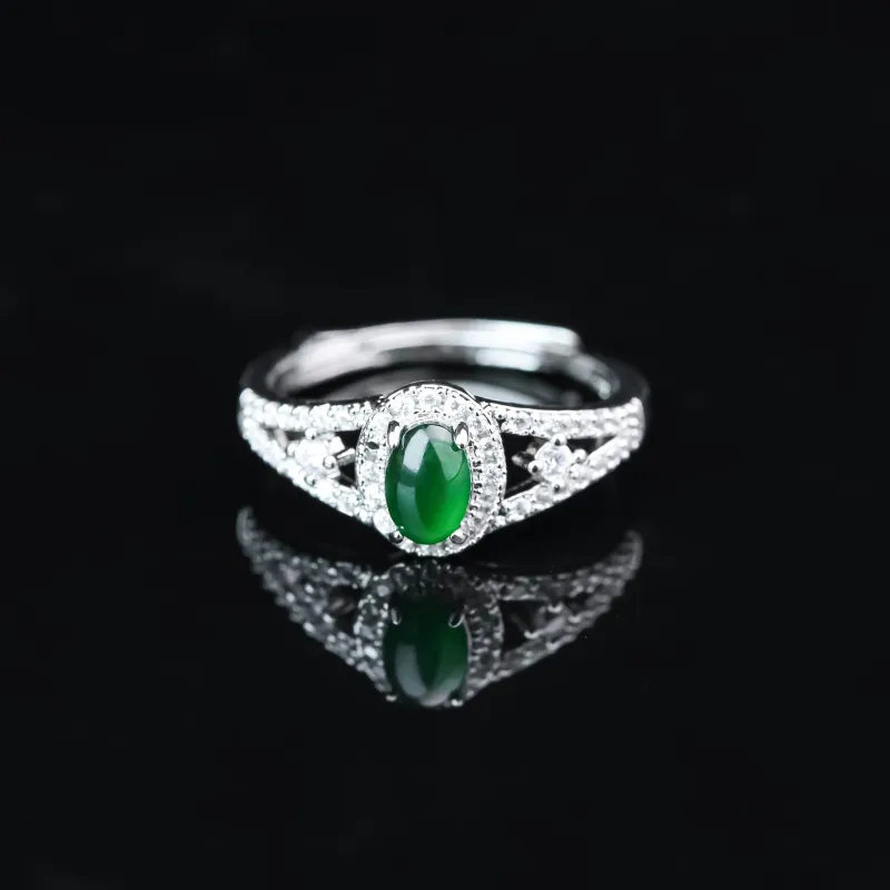 CUIYURIJI Ice Glutinous Jadeite Rings Women's-3