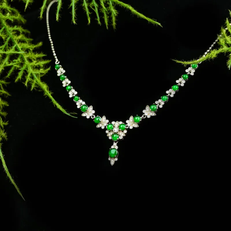 CUIYURIJI Ice Glutinous Jadeite Necklaces Women's-3