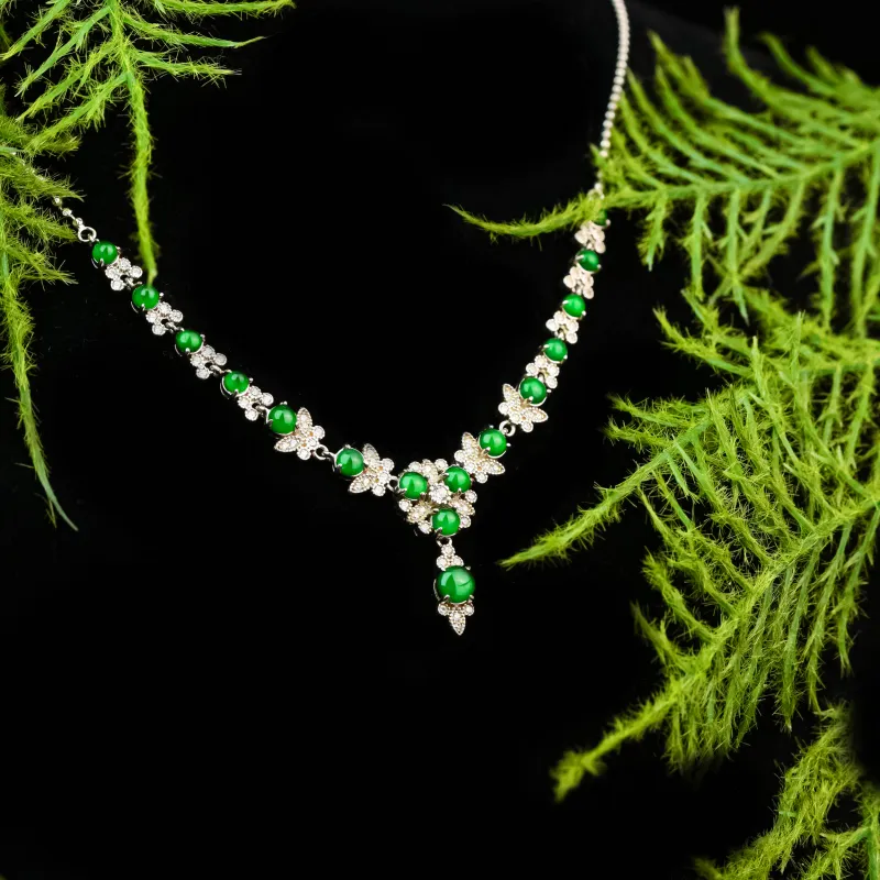 CUIYURIJI Ice Glutinous Jadeite Necklaces Women's-5