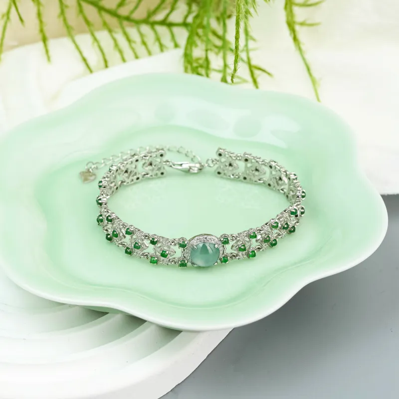 CUIYURIJI Ice Glutinous Jadeite Bracelets Women's-3