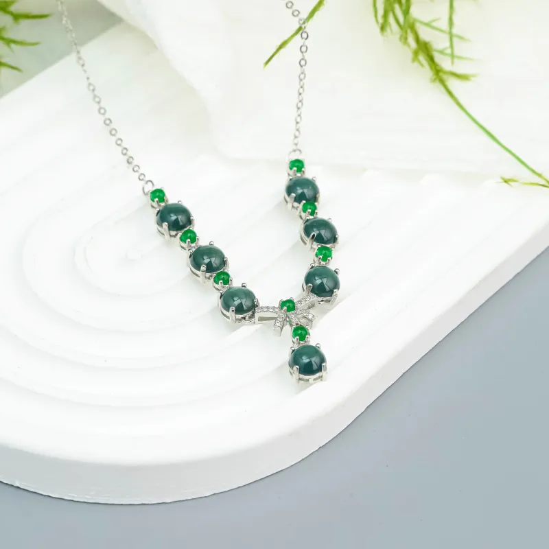 CUIYURIJI Ice Glutinous Jadeite Necklaces Women's-2
