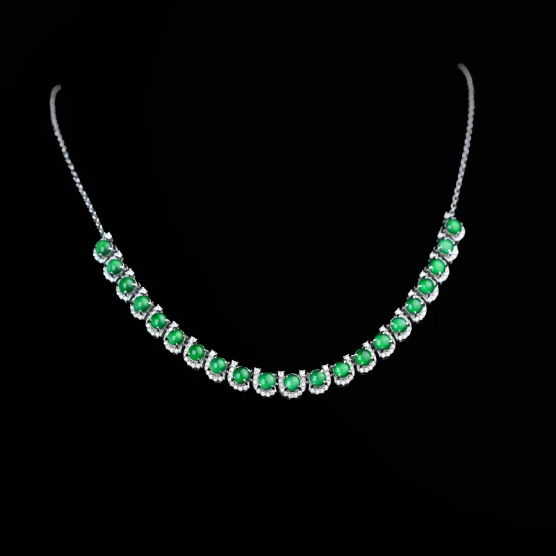 CUIYURIJI Ice Glutinous Jadeite Necklaces Women's-1