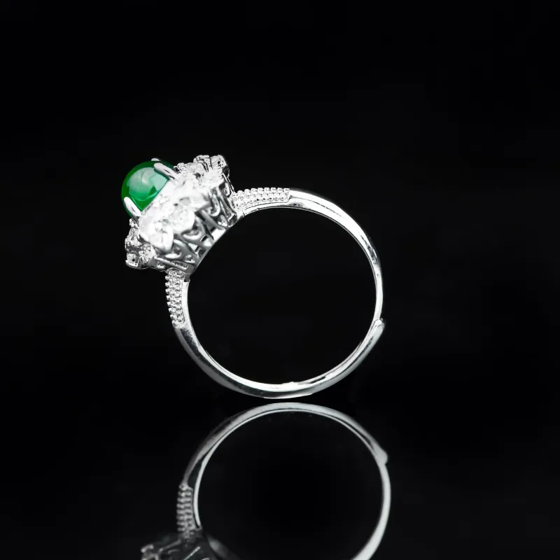 CUIYURIJI Glutinous Jade Jadeite Rings Women's-2