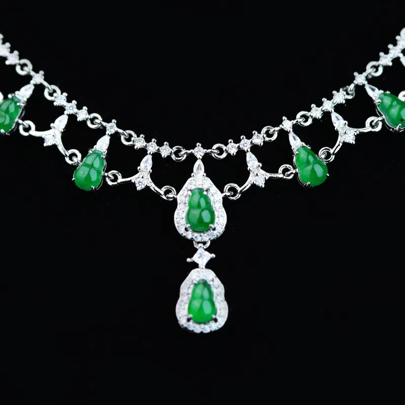 CUIYURIJI Ice Glutinous Jadeite Necklaces Women's-5