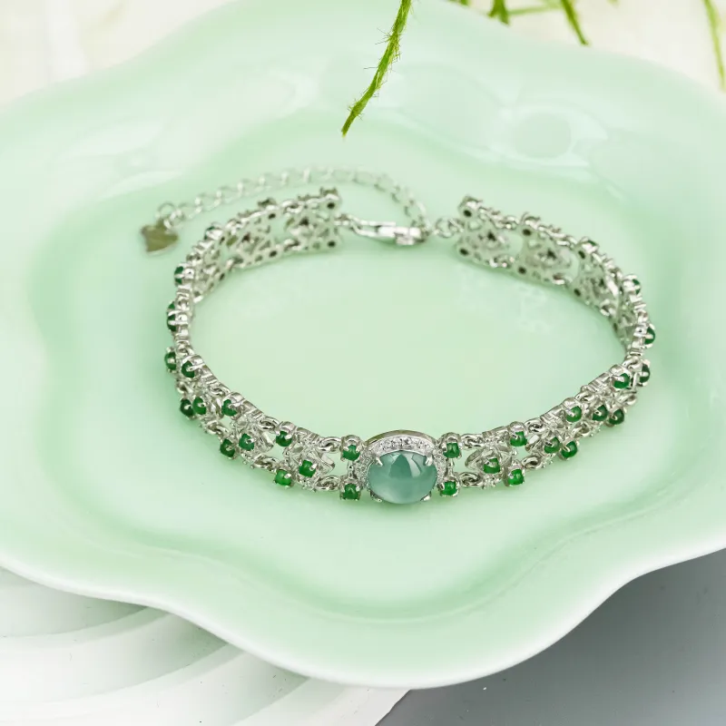 CUIYURIJI Ice Glutinous Jadeite Bracelets Women's-6