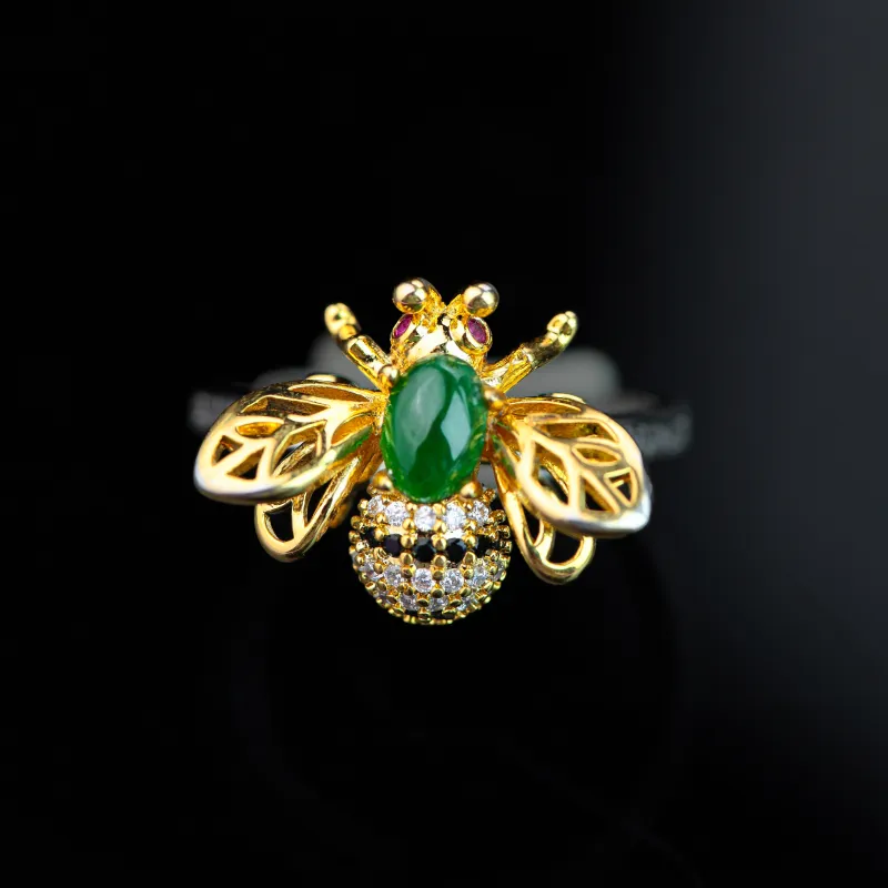 CUIYURIJI Ice Glutinous Jadeite Rings Women's-3