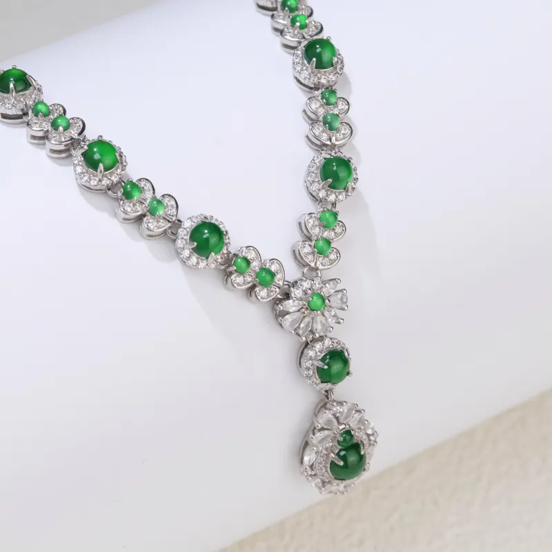 CUIYURIJI Ice Glutinous Jadeite Necklaces Women's-2