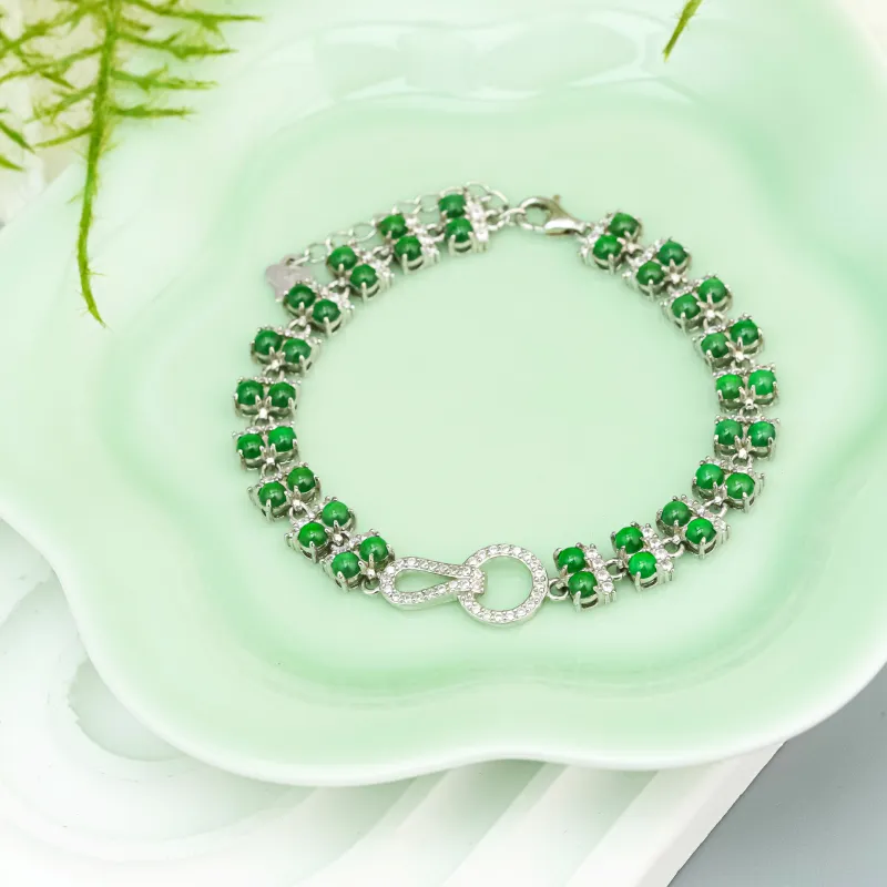 CUIYURIJI Ice Glutinous Jadeite Bracelets Women's-4